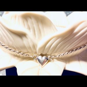 Sterling Silver 9.25 Heart anklet